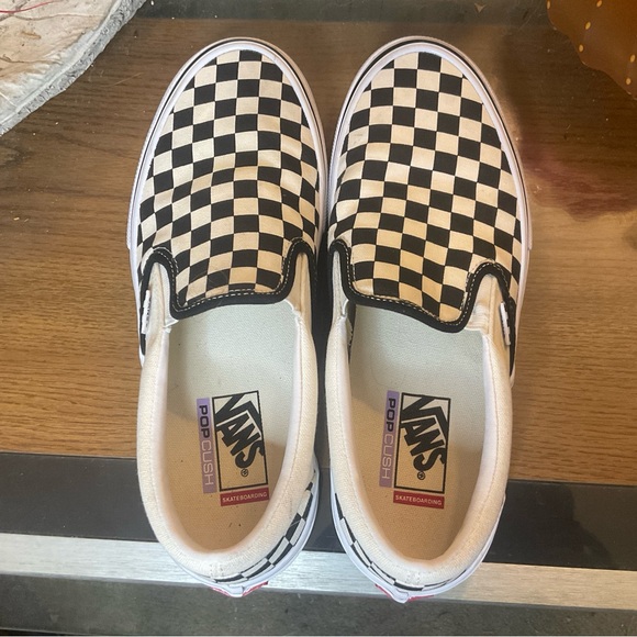 VANS MENS SKATE PRO SLIP ON CHECKERS SKATE SHOES 10 - Picture 5 of 8